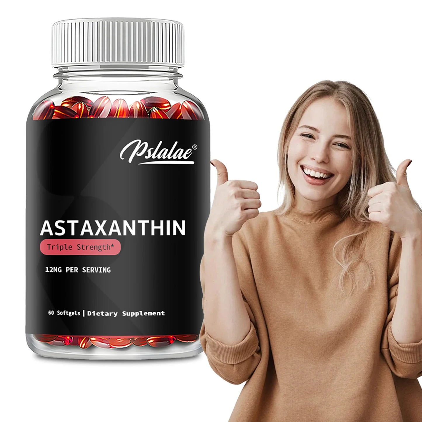 Astaxanthin - Promotes Eye, Joint, Skin and Heart Health, Improves Concentration and Memory - 60 Capsules