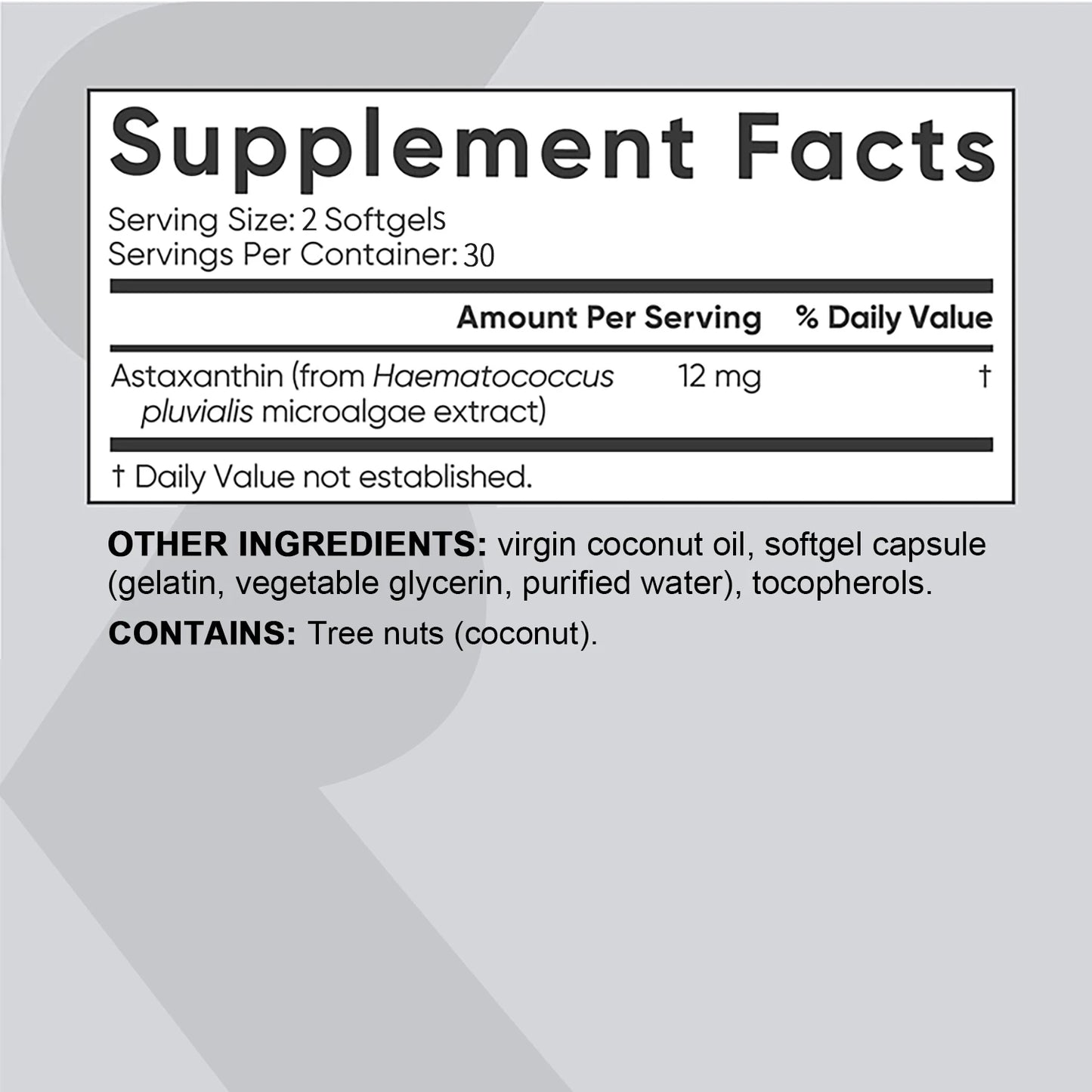 Astaxanthin - Promotes Eye, Joint, Skin and Heart Health, Improves Concentration and Memory - 60 Capsules