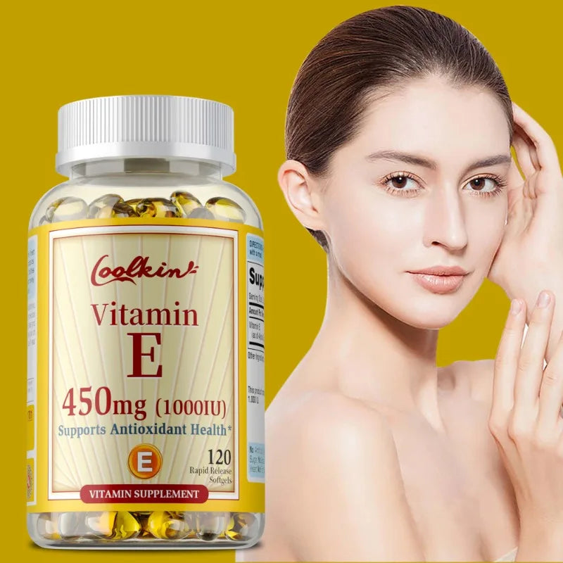 Vitamin E Capsules 450mg - Anti Aging Anti-Wrinkle Firming Skin, Facial Treatment - 120 Capsules