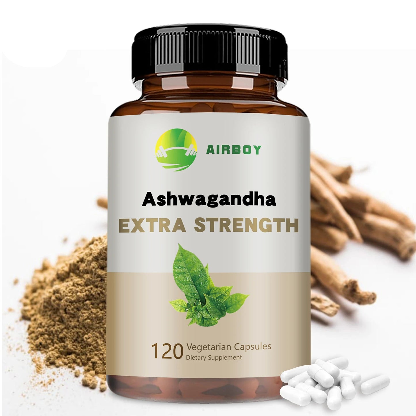 Ashwagandha Supplement - Improve Sleep Health, Relieve Stress, Focus, Boost Brain, Replenish Energy - 120 Capsules