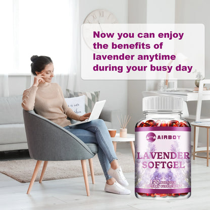 Lavender Capsules - Calms, Relieves Tension and Stress, Soothes Mood, Promotes Healthy Sleep - 120 Capsules