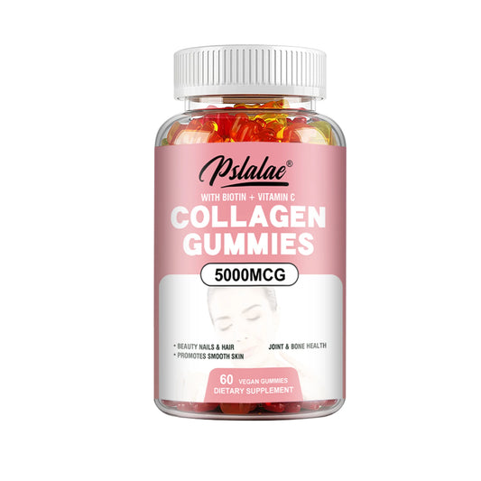 Collagen Gummies 5000 Mcg - Promote Hair Growth, Whiten Skin, Hydrolyze Skin, Help Nail Bone Joints - 60 Gummies
