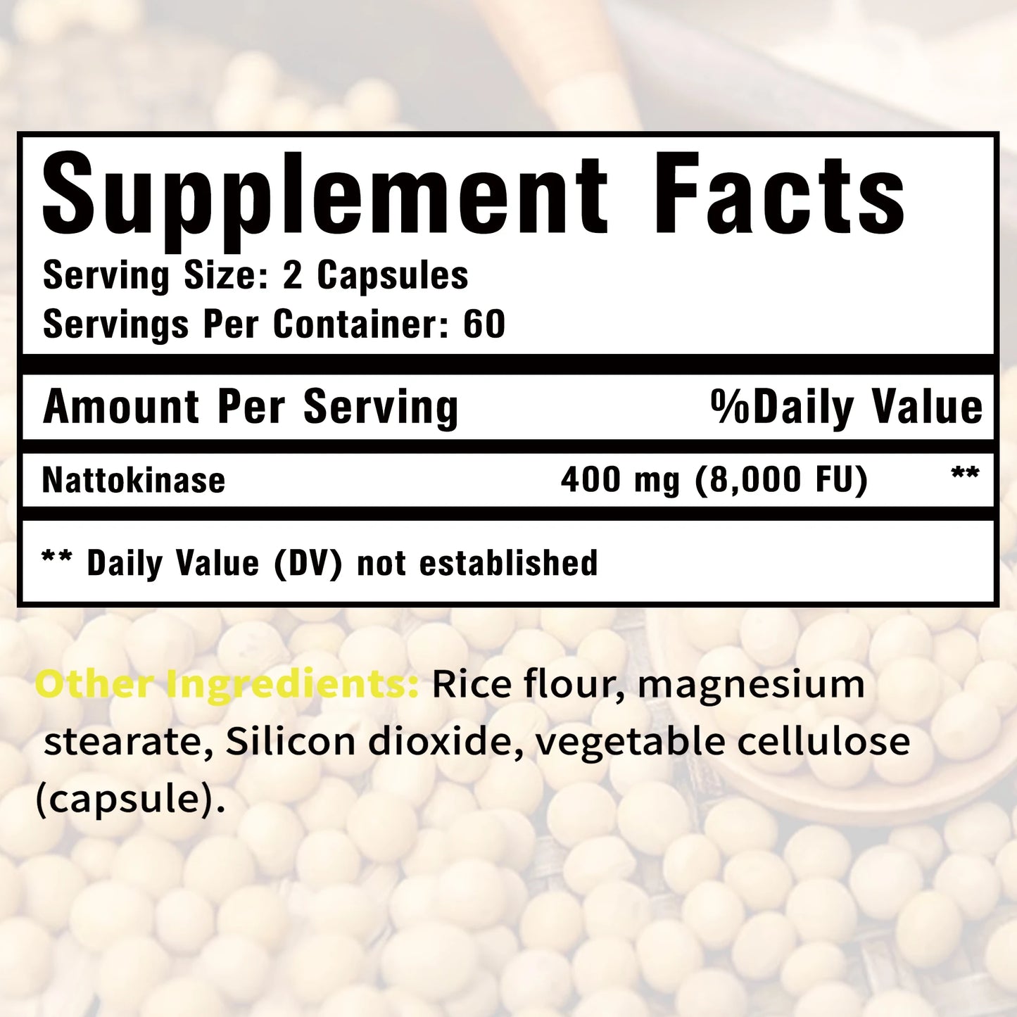 Nattokinase Supplement - Promotes Blood Circulation, Heart and Blood Vessel Health - 120 Capsules