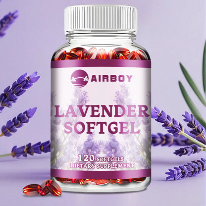 Lavender Capsules - Calms, Relieves Tension and Stress, Soothes Mood, Promotes Healthy Sleep - 120 Capsules