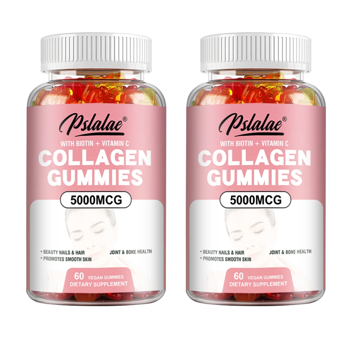 Collagen Gummies 5000 Mcg - Promote Hair Growth, Whiten Skin, Hydrolyze Skin, Help Nail Bone Joints - 60 Gummies