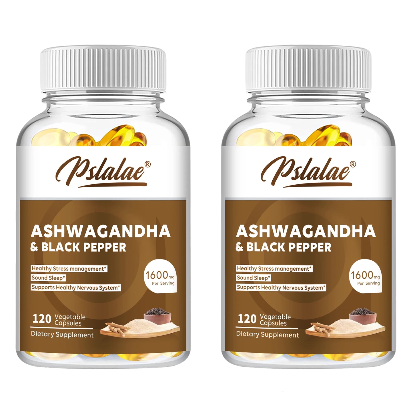 Organic Ashwagandha 1600mg - Stress Relief, Mood, Energy and Thyroid Support Supplement - 120 Capsules