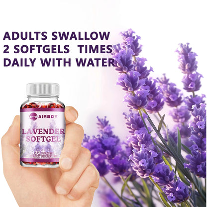 Lavender Capsules - Calms, Relieves Tension and Stress, Soothes Mood, Promotes Healthy Sleep - 120 Capsules