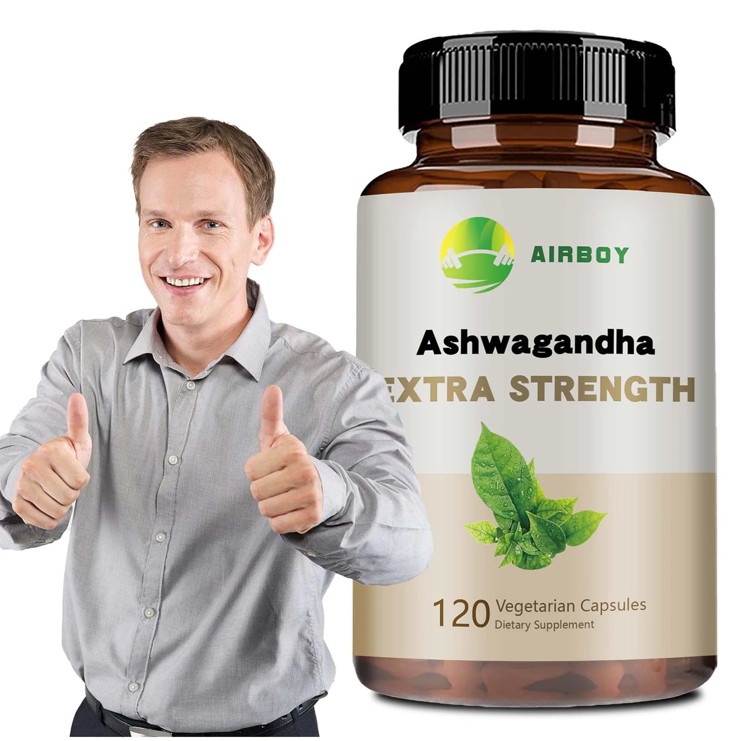Ashwagandha Supplement - Improve Sleep Health, Relieve Stress, Focus, Boost Brain, Replenish Energy - 120 Capsules