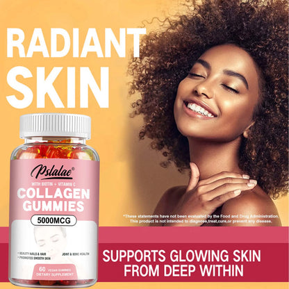 Collagen Gummies 5000 Mcg - Promote Hair Growth, Whiten Skin, Hydrolyze Skin, Help Nail Bone Joints - 60 Gummies