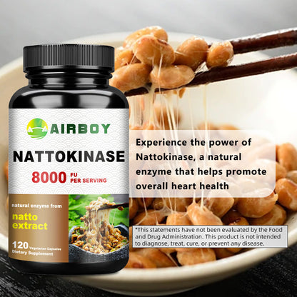Nattokinase Supplement - Promotes Blood Circulation, Heart and Blood Vessel Health - 120 Capsules