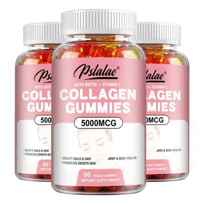 Collagen Gummies 5000 Mcg - Promote Hair Growth, Whiten Skin, Hydrolyze Skin, Help Nail Bone Joints - 60 Gummies