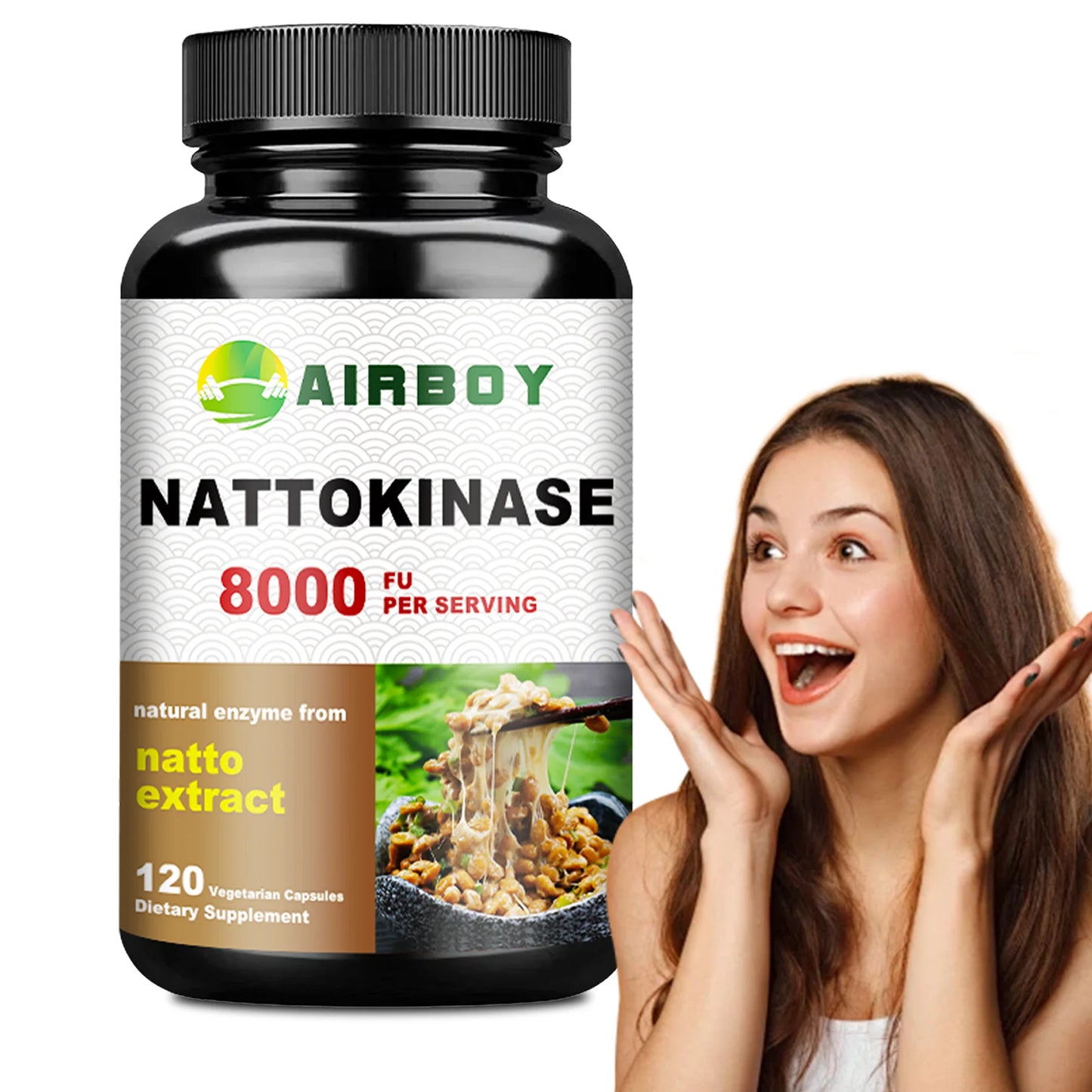 Nattokinase Supplement - Promotes Blood Circulation, Heart and Blood Vessel Health - 120 Capsules