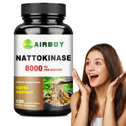 Nattokinase Supplement - Promotes Blood Circulation, Heart and Blood Vessel Health - 120 Capsules