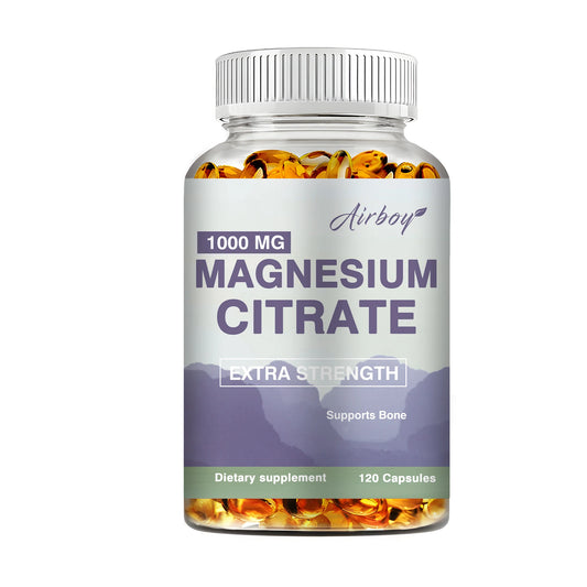 Magnesium Citrate - Supplement for Stress, Relaxation, Bone, Sleep, Heart Health, Nerve, Muscle & Metabolism - 120 Capsules
