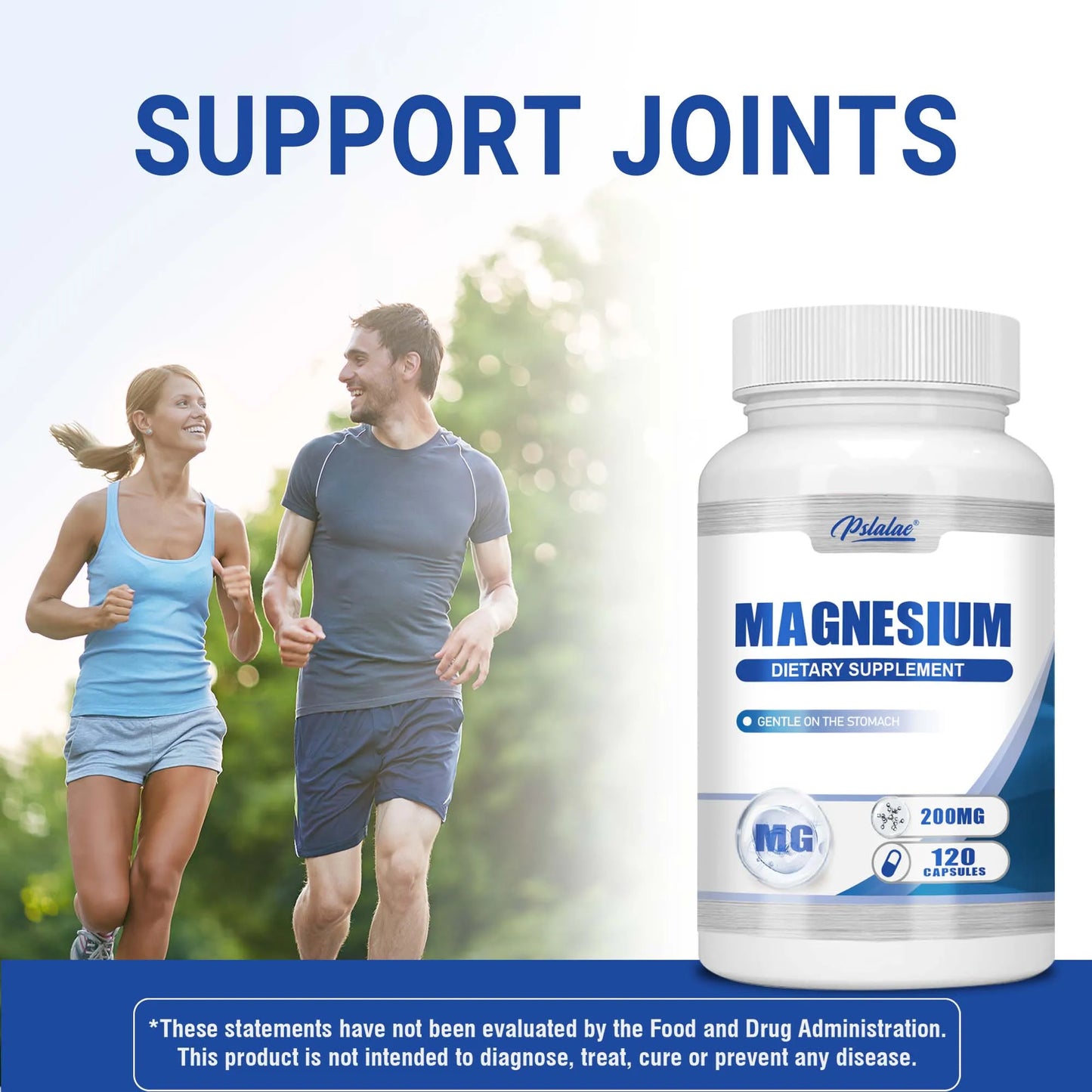 Magnesium Capsules - Sleep Support, Muscle Relaxation, Stress Relief, Bone and Muscle Health - 120 Capsules