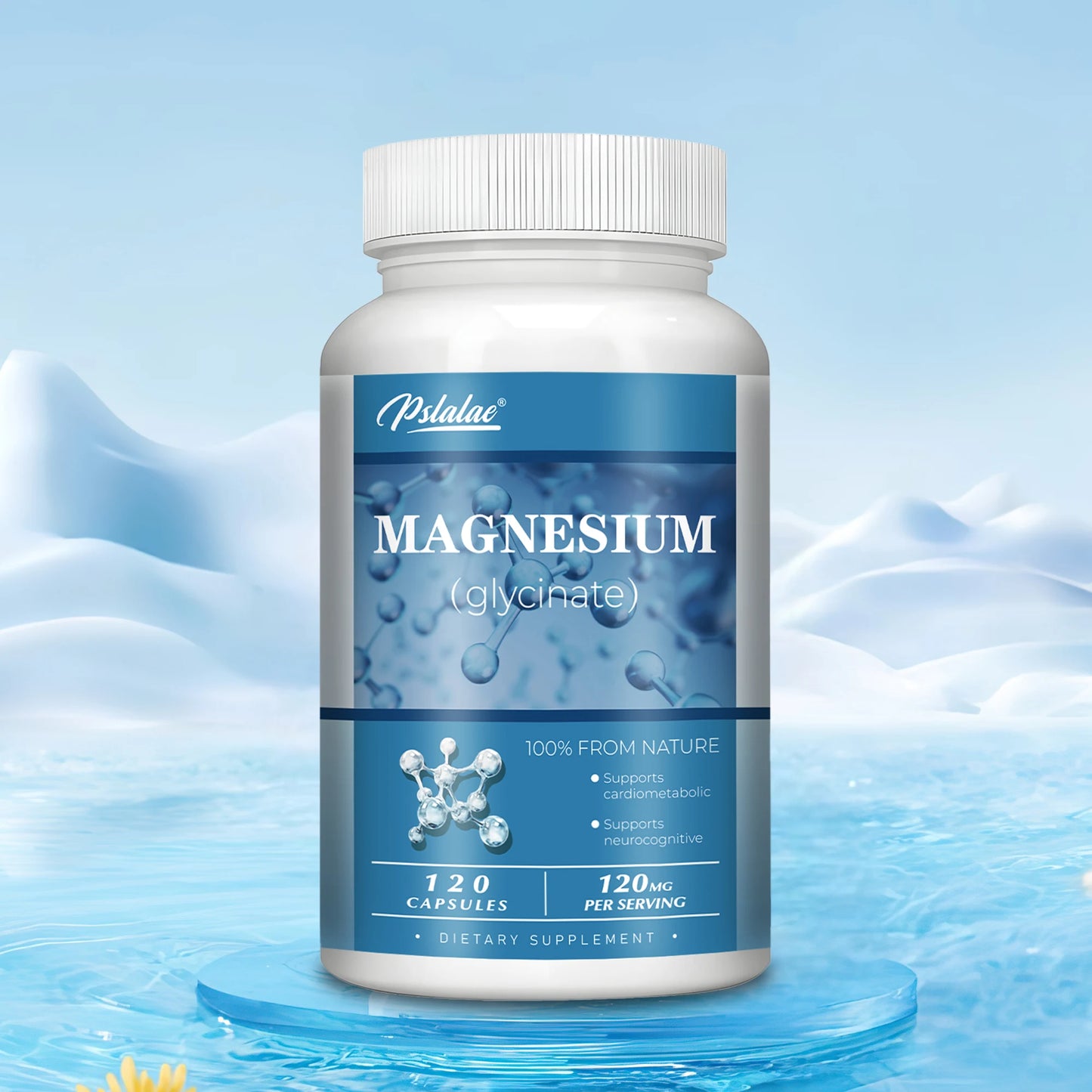 Magnesium Glycinate - Support Stress Relief, Sleep, Heart Health, Nerves, Muscles, and Metabolism - 120 Capsules