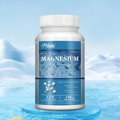 Magnesium Glycinate - Support Stress Relief, Sleep, Heart Health, Nerves, Muscles, and Metabolism - 120 Capsules