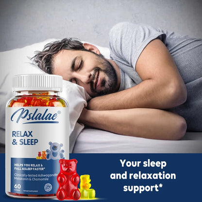 Relax and Sleep - with Melatonin, Ashwagandha - Relieves Stress and Promotes Natural Relaxation and Healthy Sleep - 60 Gummies