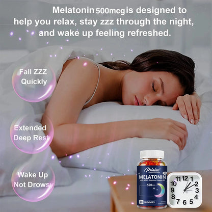 Melatonin Gummies 500mcg - Sleep Aid, Improve Sleep Quality and Support Deep Sleep - 60 Gummies