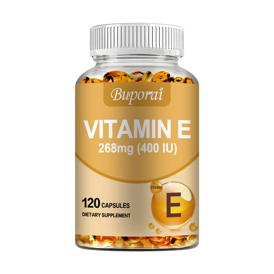 Vitamin E 268mg - Brightens The Complexion, Tightens The Skin, Reduce Wrinkles, Anti-aging, Antioxidant - 120 Capsules
