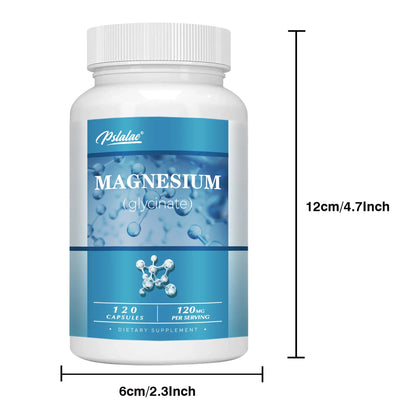 Magnesium Glycinate - Support Stress Relief, Sleep, Heart Health, Nerves, Muscles, and Metabolism - 120 Capsules