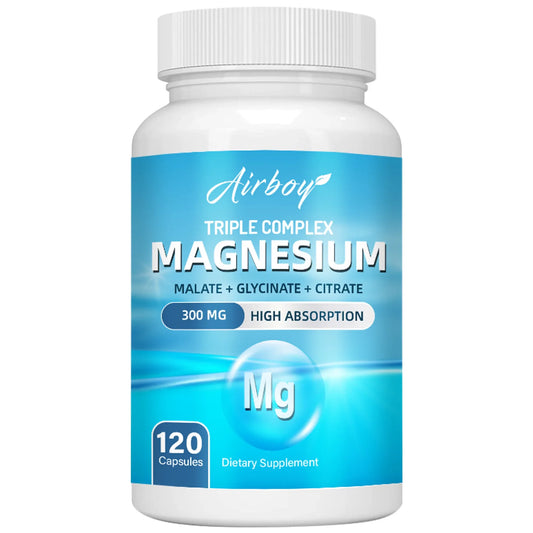 Triple Magnesium Complex - Bone, Muscle & Heart Health Supplement, Sleep Support,Muscle Relaxation,Stress Relief - 120 Capsules