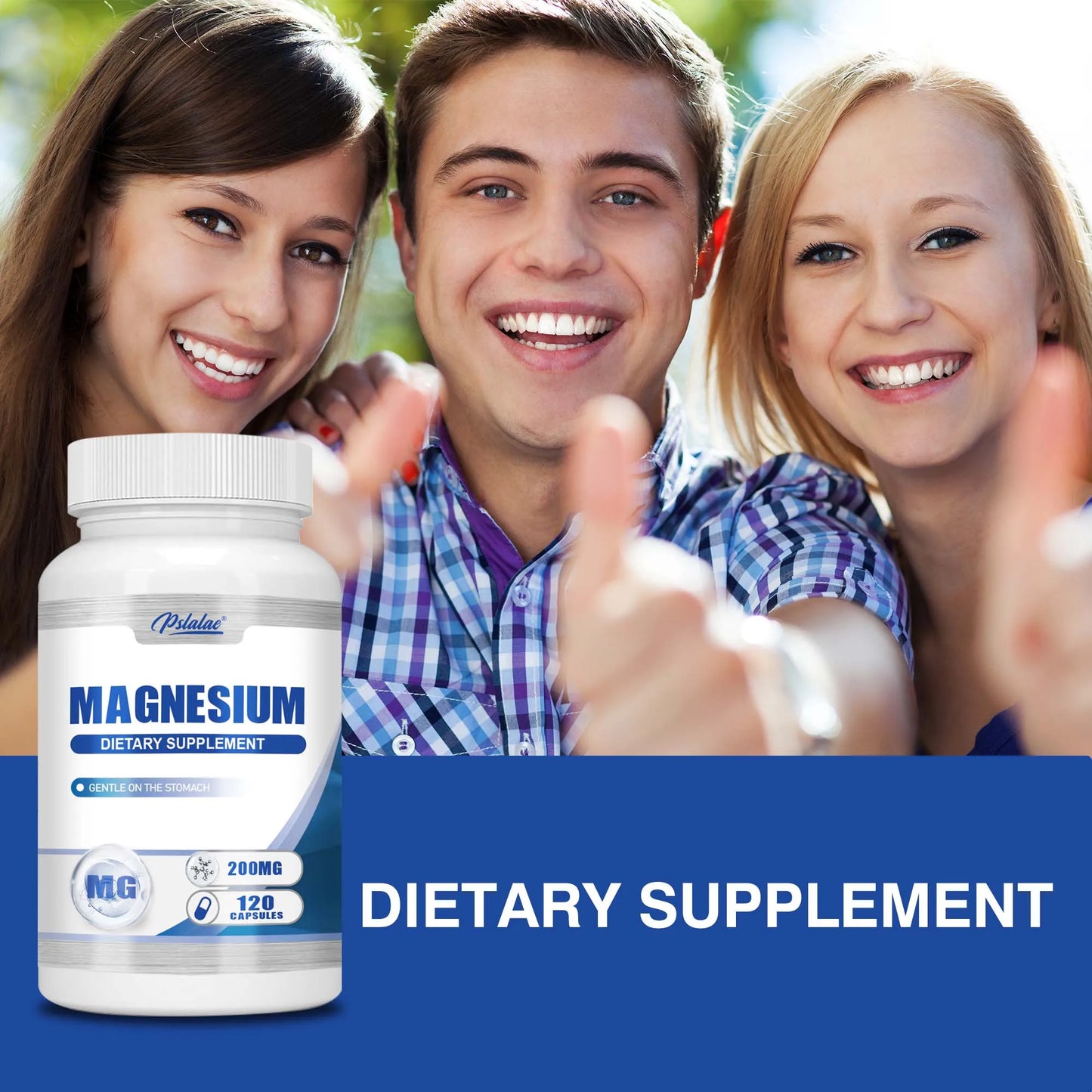 Magnesium Capsules - Sleep Support, Muscle Relaxation, Stress Relief, Bone and Muscle Health - 120 Capsules