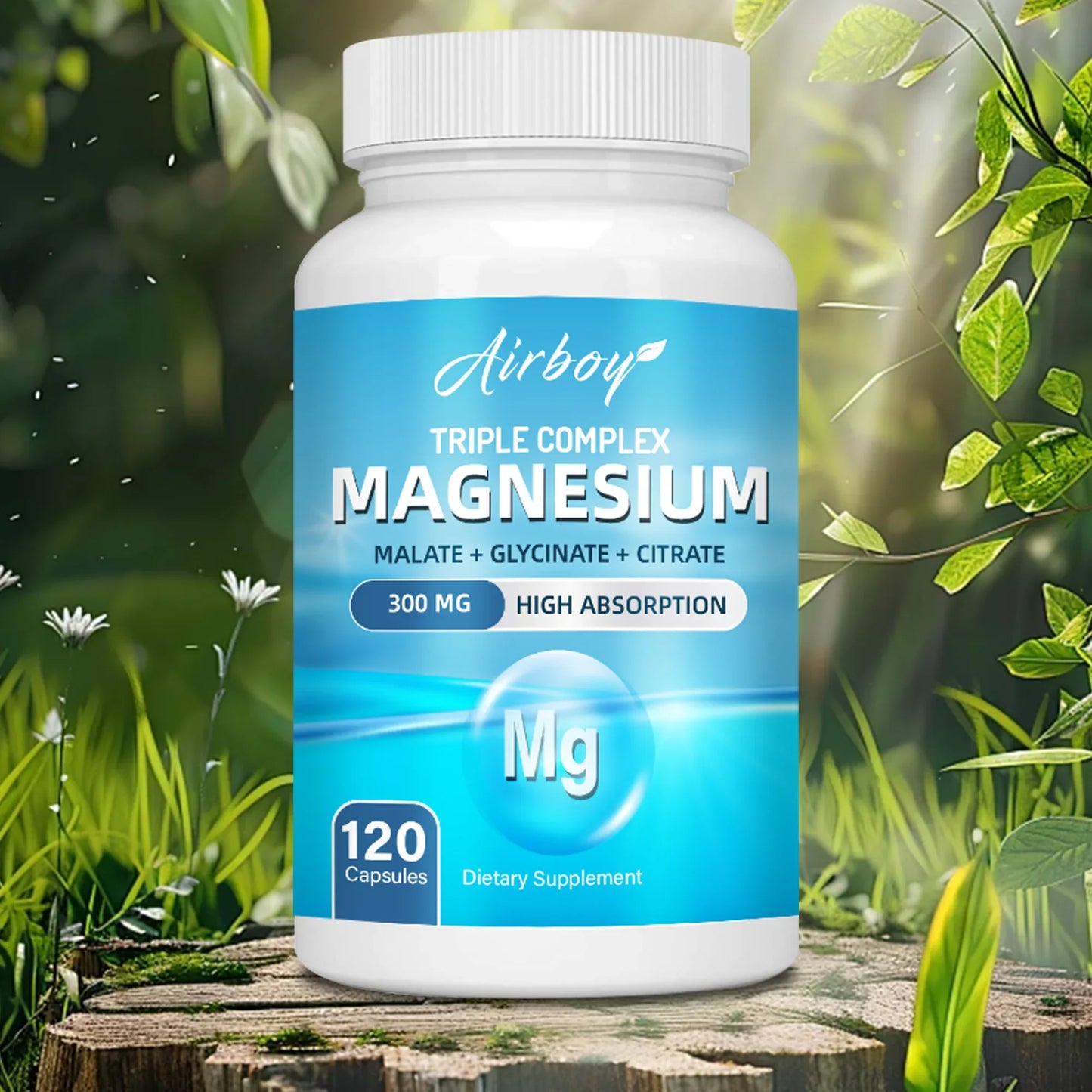 Triple Magnesium Complex - Bone, Muscle & Heart Health Supplement, Sleep Support,Muscle Relaxation,Stress Relief - 120 Capsules