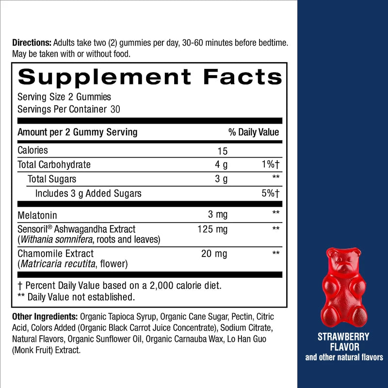 Relax and Sleep - with Melatonin, Ashwagandha - Relieves Stress and Promotes Natural Relaxation and Healthy Sleep - 60 Gummies