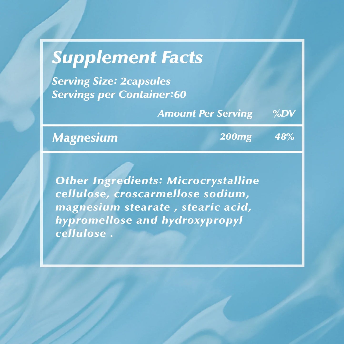 Magnesium Capsules 200mg -  Helps with Stress, Muscle, Sleep, Joints, Bones, Immune and Cardiovascular Health - 120 Capsules