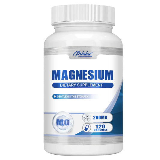 Magnesium Capsules - Sleep Support, Muscle Relaxation, Stress Relief, Bone and Muscle Health - 120 Capsules