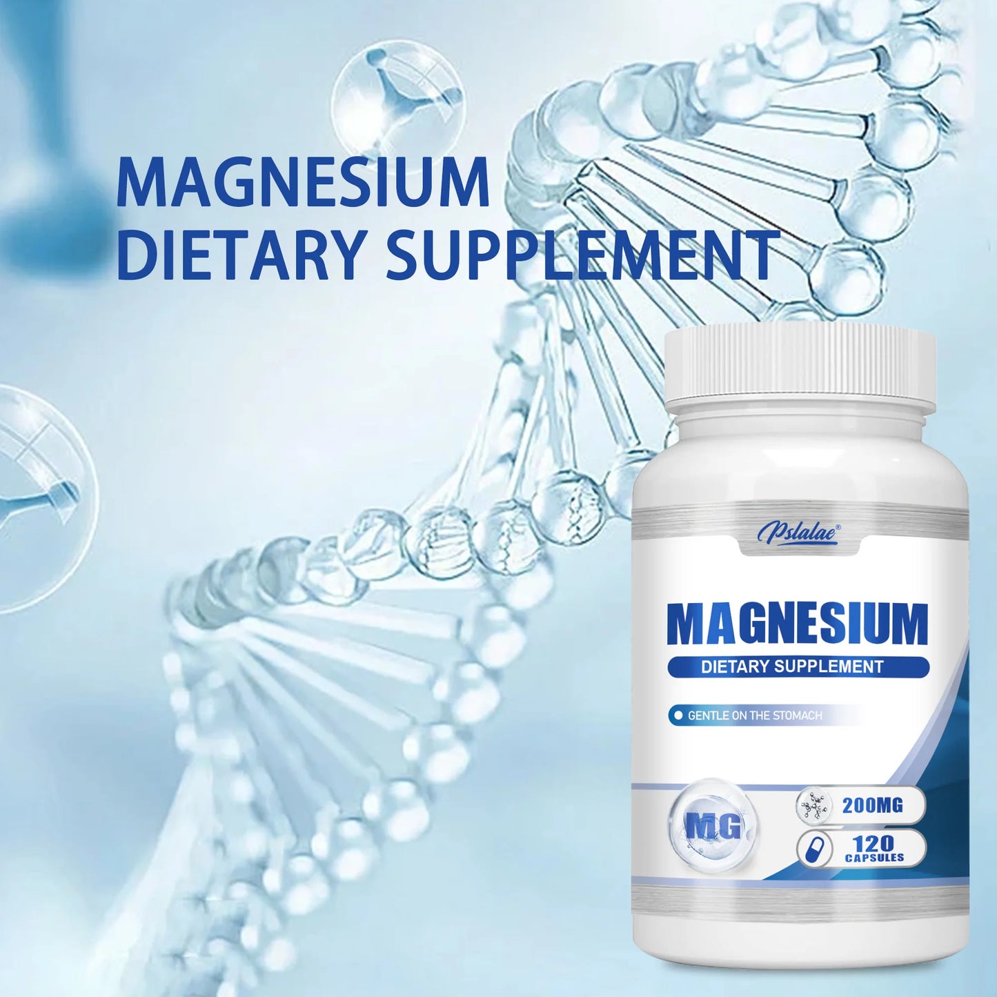 Magnesium Capsules - Sleep Support, Muscle Relaxation, Stress Relief, Bone and Muscle Health - 120 Capsules