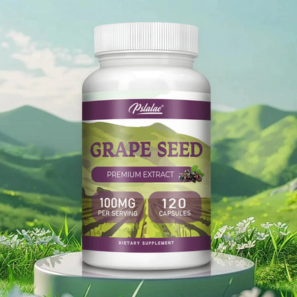 Grape Seed Extract - Powerful Antioxidant & Anti-Aging, Maintains Healthy Skin and Veins, Brighten Skin Tone - 120 Capsules