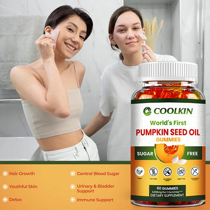 Pumpkin Seed Oil Gummies - Supports Prostate Health, Promote Hair Growth, Urinary Tract Support, Bladder Control - 60 Gummies